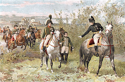 Конная прогулка Наполеона и Александра I. Эрфурт. 1808 г.