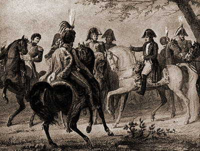 Наполеон дает указания своим генералам перед началом Аустерлицкого сражения