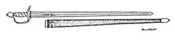 Рис. 1. Один из вариантов сабли, использовавшихся во французской кавалерии с конца 17 века по 1734 год. 