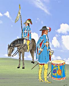 Гидон и барабанщик королевских мушкетерских рот 1640 год